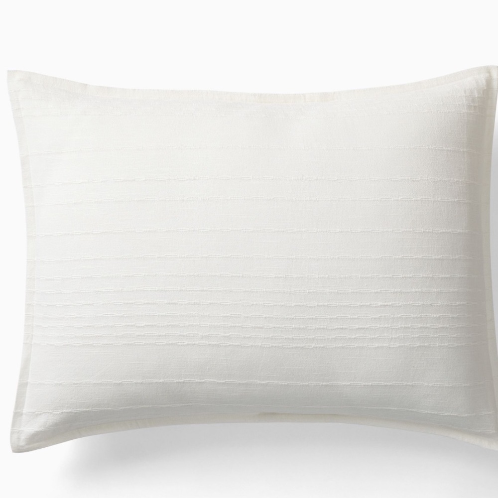 West Elm Reese Linen Cotton King Sham White